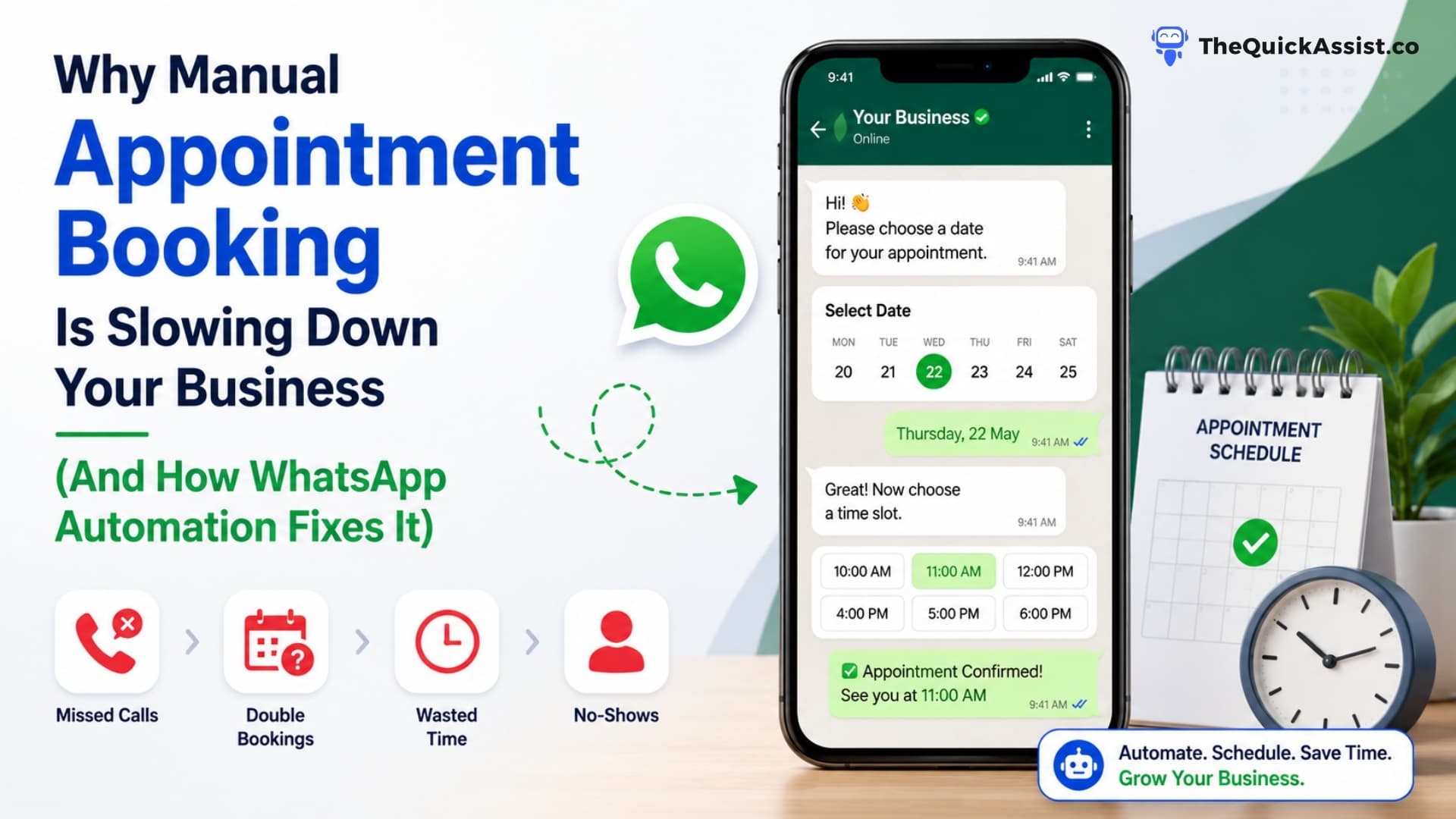 Why Manual Appointment Booking Is Slowing Down Your Business (And How WhatsApp Automation Fixes It)
